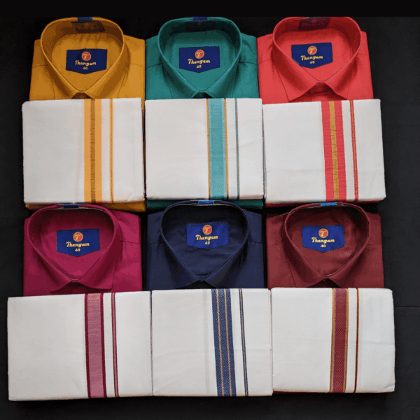 Men's Half Shirt With Fancy Dhoti Size : 38