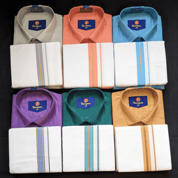 Men's Half Shirt With Fancy Dhoti Size : 36